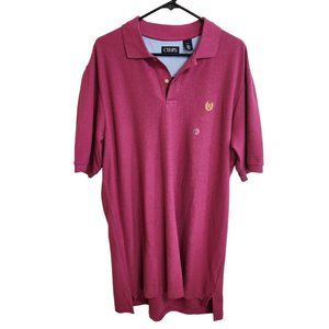 NEW CHAPS 100% Cotton Short Sleeved Polo Raspberry Size Mens LT